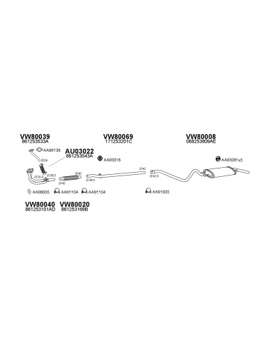 COMPATIBLE CON VOLKSWAGEN GOLF 1.1 79 TUBO...