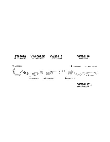 COMPATIBLE CON VOLKSWAGEN GOLF 1.4 KAT91...
