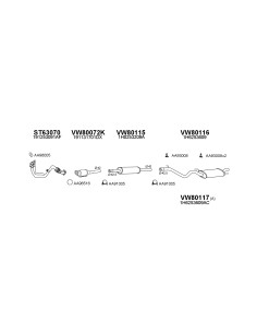 COMPATIBLE CON VOLKSWAGEN GOLF 1.4 1.6 KAT 91 SILENCIOSO...