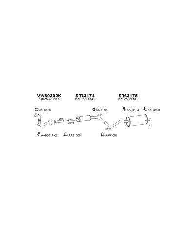 COMPATIBLE CON VOLKSWAGEN LUPO POLO AROSA 9905 KAT