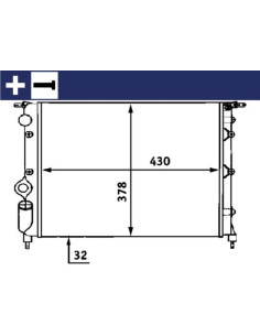 COMPATIBLE CON RADIADOR RENAULT 19 I,II CLIO I EXPRESS