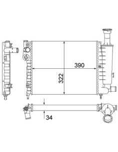 COMPATIBLE CON RADIADOR PSA AX 10 11 14