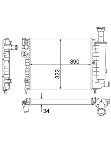 COMPATIBLE CON RADIADOR PSA AX 10 11 14