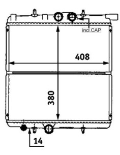 COMPATIBLE CON RADIADOR PSA 206 1.1 i 1.4 i