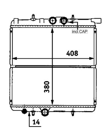 COMPATIBLE CON RADIADOR PSA 206 1.1 i 1.4 i