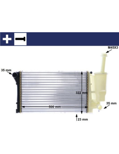 COMPATIBLE CON RADIADOR FIAT PANDA 1.1 1.2 SEM...