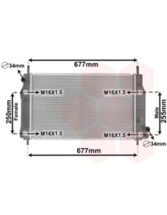 COMPATIBLE CON RADIADOR FORD MONDEO I 1.6 i 16V 1.8 i 16V