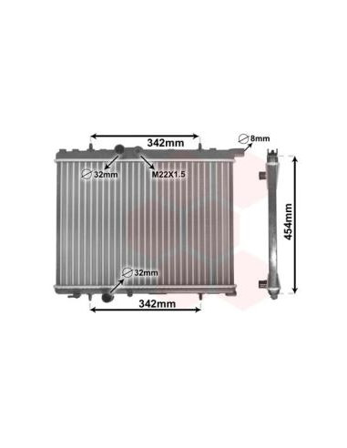 COMPATIBLE CON RADIADOR PSA 206 1.1 i 1.4 i 1.6...