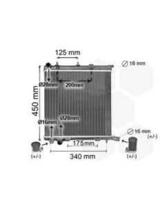 COMPATIBLE CON RADIADOR PSA C2 C3 C4 207 208 1.1 1.4 1.6...