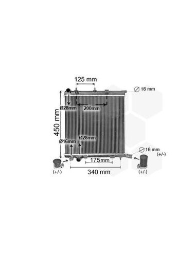 COMPATIBLE CON RADIADOR PSA C2 C3 C4 207 208...