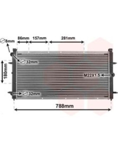 COMPATIBLE CON RADIADOR VOLKSWAGEN TRANSPORTER T4 1.8 1.9...